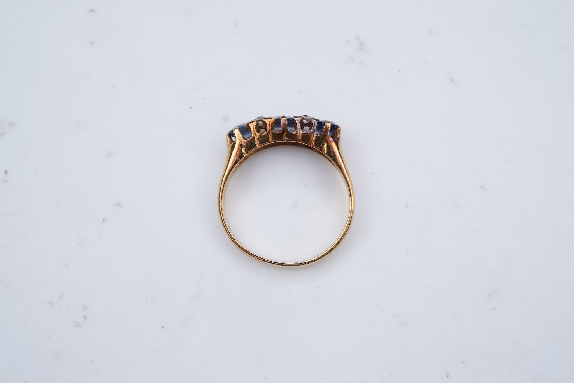 A sapphire and diamond ring